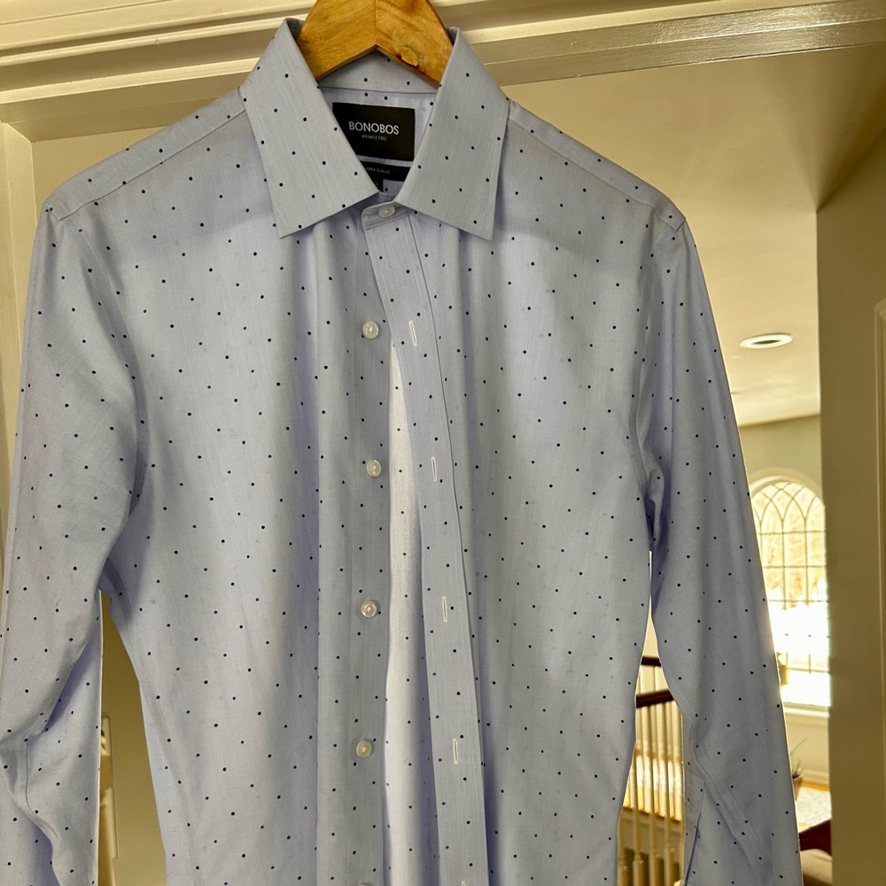 Bonobos Sky Blue Dotted Dress Shirt